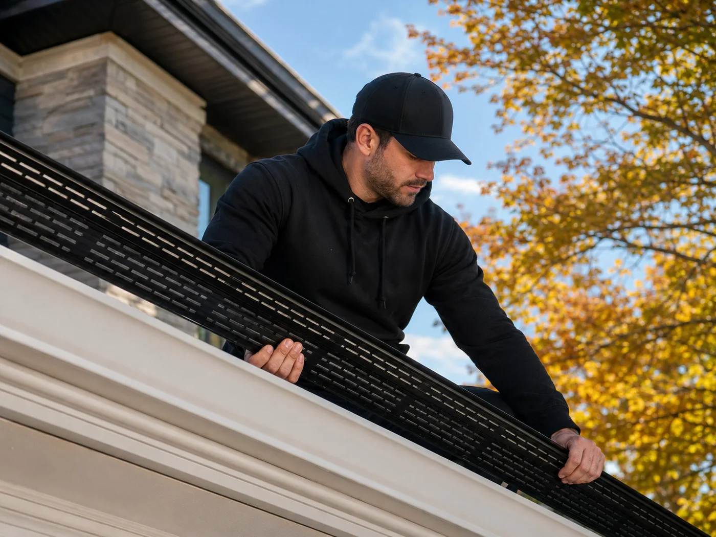 Gutter guard installation in Wallaceburg, Ontario